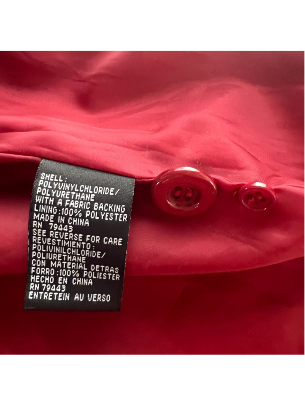 Vintage Learsi Jacket Womens Red Faux Leather Belted Retro Sz M Y2K 90s longline - Picture 8 of 15
